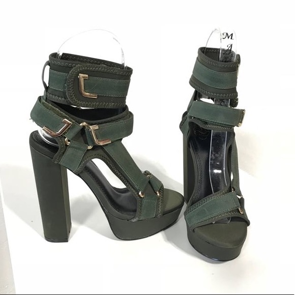 Liliana Glamrock Olive Green Heels - Picture 4 of 4